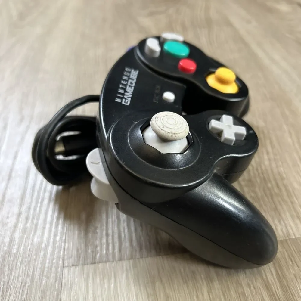 Nintendo GameCube Controller Black DOL-003 Official OEM Authentic Tested Works